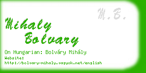 mihaly bolvary business card